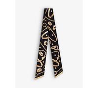 Cartier Womens Cartier Precious Mundanity Graphic-Print Silk-Twill Headband Black 1 Size