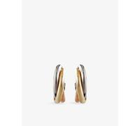 Cartier Womens Cartier Trinity Mini 18ct Yellow, Rose and White Gold Hoop Earrings Gold 1 Size