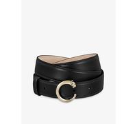 Cartier Womens Panthère De Cartier Medium Buckled Leather Belt Black 1 Size