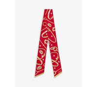 Cartier Womens Red Precious Mundanity Graphic-print Bandeau Silk Scarf 105cm X 6cm 1 Size