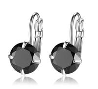 Cartilage Earring Jewelry, Cz Hoop Earrings Black Simple Fashion Single Zirconia 11X21mm for Women Wedding Jewelry Upgrade