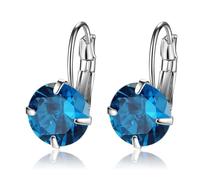 Cartilage Earring Jewelry, Earrings Cubic Zirconia Hoops Blue Simple Fashion Single Zirconia 11X21mm for Women Fathers Day Jewelry Upgrade
