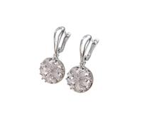 Cartilage Earring Jewelry, Sterling Silver Drop Earrings Dangle Cubic Zirconia Double Loop Simple Style for Women Mother'S Day Jewelry Upgrade
