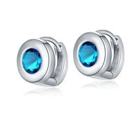 Cartilage Earring, Womens Blue Earrings Sky Stud Cubic Zirconia Classic Round Ear Buckle for Aunt Birthday Jewelry Modern