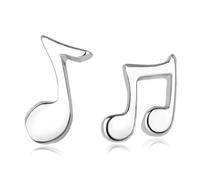 Cartilage Earring, Womens Silver Earrings Stud Unsymmetrical Music Symbols 8mm for Wife Engagement Jewelry Elegant