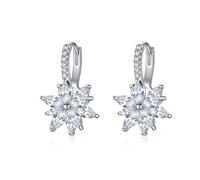 Cartilage Earrings, Earrings Cubic Zirconia Hoops White Flower Huggie for Women Fathers Day Jewelry Fashion