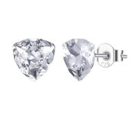 Cartilage Earrings, Stud Earrings for Women White Crystal Triangle 7X7mm for Wife Valentines Day Jewelry Popular