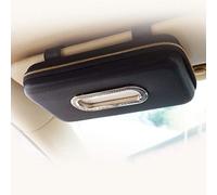 Cartisen Car Tissue Holder, Sun Visor Napkin Holder, Car Visor Tissue Holder, Luxury PU Leather Backseat Tissue Case Holder (Black)
