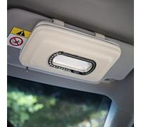 Cartisen Car Tissue Holder, Visor Mask Holder, Sun Visor Napkin Holder, Car Mask Dispenser, Premium Leather Tissue Holder for Car SUV Truck (Beige)