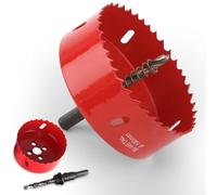 Cartlant 100mm Hole Saw Set, M42 Hard Soft Metal Sheet Circular Core Drill Bit 30mm Deep, HSS Holesaw Cutter Cutting Wood Drywall Plasterboard Glass Bi-Metal Carpentry Hole Saws Woodworking Tool Kit
