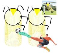 Cartlant 2Pcs Top Bins Football Targets, 60x45cm Foldable Football Target Goal Nets Top Corner with 4 Adjustable Straps, Kids Kicking Practice Soccer Skills Training Equipment for Outdoor Garden