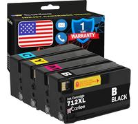 Cartlee Compatible Ink Cartridges Replacement for HP 712 712XL Ink Cartridges for HP for DesignJet T120 T230 T250 T520 T630 T630 T650 Studio Plotter Printers (1 Black, 1 Cyan, 1 Magenta, 1 Yellow)