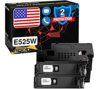 Cartlee Compatible Toner Cartridges Replacement for Dell E525W E525DW 525W 525DW 525 DPV4T H3M8P Color High Yield Laser Printers Ink (2 Black)