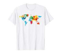 Cartography Countries Traveling Traveler Colorful World Map T-Shirt