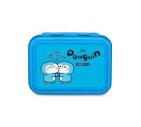 Cartomania Penguin Theme Chill & Refill Lunch Box Blue Steel Airtight Internal Divider Heat Resistant School Travel for Boys Girls Gift