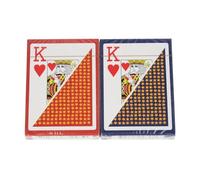 Carton of 36 x 100% plastic playing cards (18 red, 18 blue)
