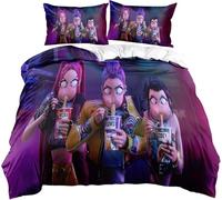 Carton Quilt Cover Comforter Covers Duvet Cover Rumi Mira Zoey Jinu Tigea Bedding Set with Pillow Cases Closure Soft Microfiber 3 Pieces Double 200 x 200 cm