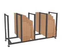 Carton Storage Rack Cart, Metal Storage Rack With Caster Wheels For Cardboard And Art Boards Black 120x35x50cm