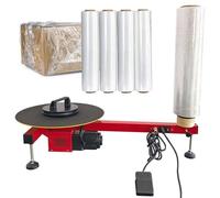Carton Wrapping Machine, Electric Pallet Wrapper with Foot Switch for Stretch Film, Shrink Wrap Machine for 20-70cm Film
