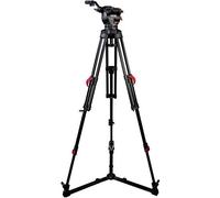 Cartoni Focus 10 Fluid Head with Red Lock Aluminium Tripod and Ground Spreader Kit