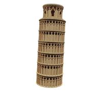 CARTONIC Leaning Tower of Pisa Cardboard 3D Puzzle | 160 Pieces, 24 × 9 × 9 cm, DIY Sculpture Kit for Teens & Adults - Recycled Materials, Paintable, Gift-Ready Desk Decor