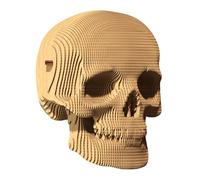 CARTONIC Skull Cardboard 3D Puzzle | 72 Pieces, 17 × 12 × 10 cm, DIY Sculpture Kit for Teens & Adults - Recycled Materials, Paintable, Gift-Ready Desk Decor