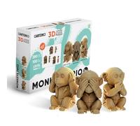 CARTONIC Wise Monkeys Trio Cardboard 3D Puzzle Set