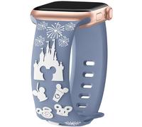 Cartoon 3D Embossed Band Compatible with Apple Watch Bands 40mm 38mm 44mm 45mm 41mm 42mm 49mm Women, Two-Tone Soft Silicone Sport Strap for iWatch Series 10 9 8 7 6 5 4 3 2 1 Ultra