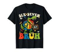 Cartoon 67 T Rex School Kids Boys Dinosaur Six Seven Meme T-Shirt