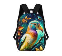 Cartoon Abstract Maintain Bird, Elegant, Fantasy, Intricate, Very Attractive, Beautiful, Hyperreal 3D Printed 17 Inch School Children's Backpacks 3D Printed Cool School Bag for Boys Elementary And Mid