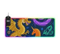 Cartoon Abstract Unicorn Dragon Dark Color Wirel Charging Glowing Mouse pad Wearable Studio 35.4 x 15.7 in Large Desk Mouse pad Desktop mat