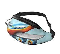 Cartoon Airplane Fanny Pack for Men Women, Waterproof Sports Waist Bag Fashion Belt Bag Crossbody Bags Hip Bum Bag with Adjustable Strap Large Sling Bag Purse for Travel Hiking