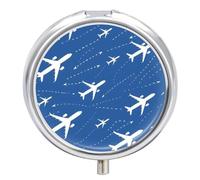 Cartoon Airplane Pill Box 3 Compartment Small Portable Medicine Case Pill Organizer for Pocket Purse