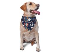 Cartoon Airplane Print Dog Bandana for Small Medium Large Dogs, Adjustable Cute Cat Dogs Kerchief Triangle Bibs Scarf Handkerchief Accessories
