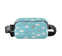 Cartoon Airplane Style Fanny Pack for Women Men, Bumbag Crossbody Waist Packs with Adjustable Strap Belt Bag for Travel Workout Hiking