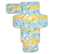 Cartoon Albatross Bright Yellow Reusable Diaper Change pad with Tissue Pocket Waterproof Pads for Baby for Moms, Dads cambiadores de pa?ales para Bebes