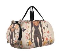 Cartoon Aliens Fantasy Style Kids Cute Gym Bag with Shoes Compartment Multifunctional Kids Overnighter Duffel Bags for Boys and Girls