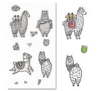 Cartoon Alpaca Clear Stamps for Card Making, Bird Stamps for Crafting Decoration, Animals Thankful Words Silicone Transparent Rubber Stamps for DIY Scrapbooking Embossing Album Decor Crafts Supplies