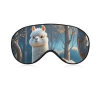 Cartoon Alpaca Cute Animal Eye Mask for Women & Men, Breathable & Adjustable Eye Cover, Ultra Soft Sleep Mask, Lightweight Travel Blindfold for Airplane, Nap, Night Sleeping
