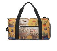 Cartoon Alpaca Cute Animal Gym Bag for Women Men Shoe Compartment Waterproof Travel Bags Sports Duffle Bag for Sports Gyms Yoga
