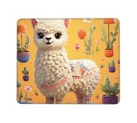 Cartoon Alpaca Cute Animal Mouse Pad with Stitched Edge, Comfortable Mouse Pads with Non-Slip Rubber Base Gaming Mouse Mat Washable Mousepads Computers Laptop Desk Accessories for Office 8.3 x 10.3 in