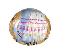 Cartoon Alpaca Cute Animal Printed Double Layer Lined Shower Cap,Shower Caps For Women Reusable