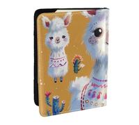 Cartoon Alpaca Cute Animal Printed Passport Holder - 6.5 x 4.5 Inch RFID Blocking Travel Wallet,Stylish Passport Cover,Lightweight Document Organizer for Cards