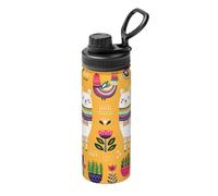 Cartoon Alpaca Cute Animal Printing 18oz Sports Insulated Kettle for Cycling Gym Basketball Outdoor, Suitable As A Present