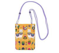 Cartoon Alpaca Cute Animal Printing Universal Crossbody Cell Phone Purse Pack Bag For Outdoor Sports Moblie Phone Carrying Cases