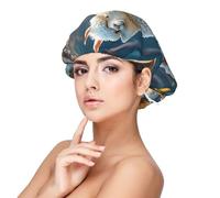 Cartoon Alpaca Cute Animal Satin Bonnet Silk Bonnet, Hair Bonnet For Sleeping, Soft Double Layer Silk Sleeping Cap Hair Wrap For Women Natural Curly Braided Long Hair