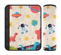 Cartoon and Cute Colorful Dinosaur Planets 2 Pack car Trip Essentials Stop seat Belt Cutting into Neck for Backpack funda para cinturón de carro