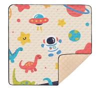 Cartoon and Cute Colorful Dinosaur Planets Soft Thick Baby Playmat for Floor Cozy Breathable Infant Play Mat for Babies Infants Toddlers, 50'' x 50''