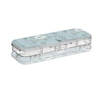 Cartoon and Funny Grey Shark Designed Clear Pencil Box Plastic Double Deck Penscases For School With Snap-Tight Lid
