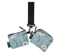 Cartoon and Funny Grey Shark Women's Coin Pouches Card Holder Mini Fashion Identity Card Protector with Keychain for Work Travel 2 Pcs billetera de Mujer para tarjetas